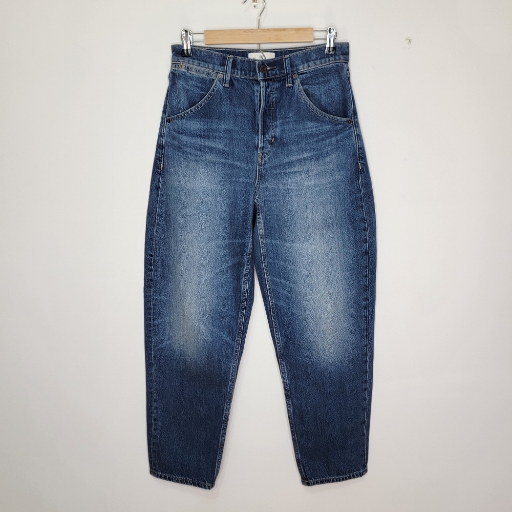 Banana Republic Barrel Jeans High-Rise Rigid Bow 100% Cotton Blue Size 27 - Picture 7 of 14